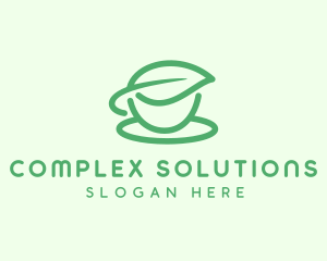 Green Herbal Tea Cup logo design