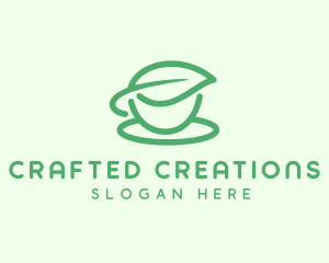 Green Herbal Tea Cup logo design