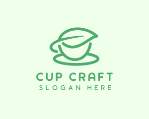 Green Herbal Tea Cup logo design