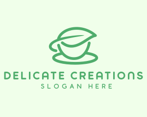 Green Herbal Tea Cup logo design