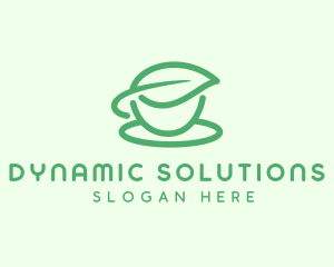 Green Herbal Tea Cup logo design