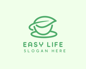 Green Herbal Tea Cup logo design