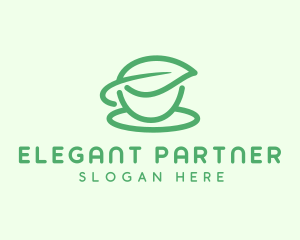 Green Herbal Tea Cup logo design