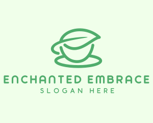 Green Herbal Tea Cup logo design