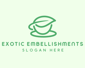 Green Herbal Tea Cup logo design