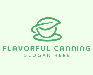 Green Herbal Tea Cup logo design