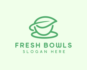 Green Herbal Tea Cup logo design