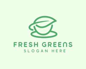 Green Herbal Tea Cup logo design