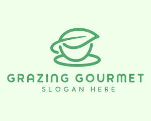 Green Herbal Tea Cup logo design