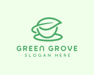 Green Herbal Tea Cup logo design