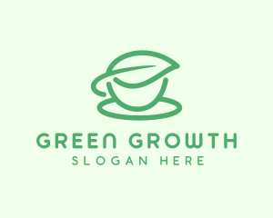 Green Herbal Tea Cup logo design