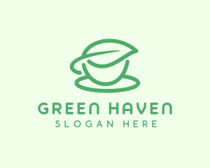 Green Herbal Tea Cup logo design