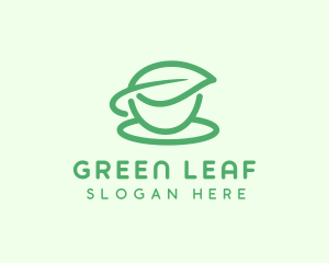 Green Herbal Tea Cup logo design