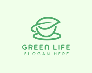 Green Herbal Tea Cup logo design