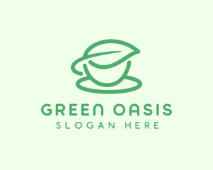 Green Herbal Tea Cup logo design