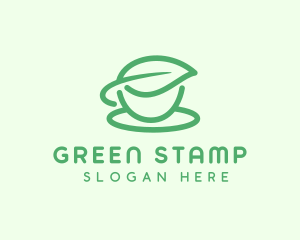 Green Herbal Tea Cup logo design