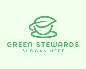 Green Herbal Tea Cup logo design