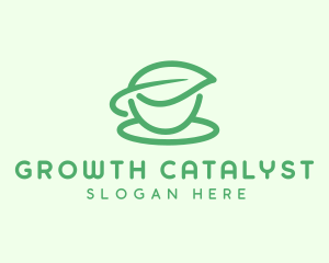 Green Herbal Tea Cup logo design