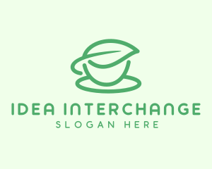 Green Herbal Tea Cup logo design