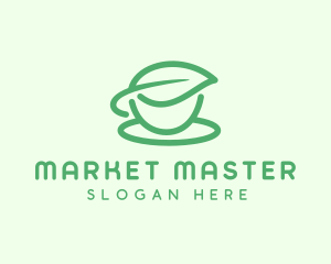 Green Herbal Tea Cup logo design