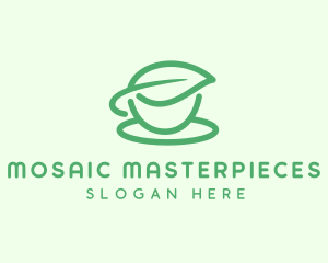 Green Herbal Tea Cup logo design