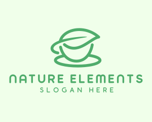 Green Herbal Tea Cup logo design