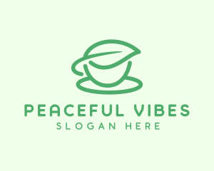 Green Herbal Tea Cup logo design