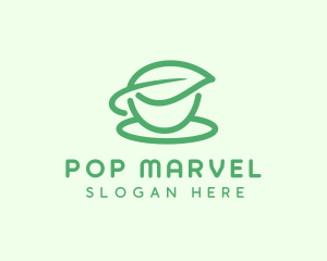 Green Herbal Tea Cup logo design