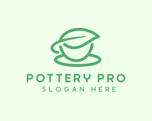 Green Herbal Tea Cup logo design