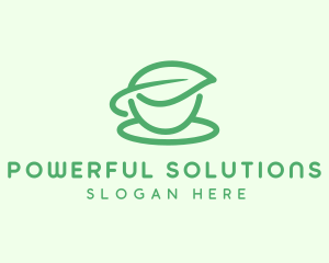 Green Herbal Tea Cup logo design