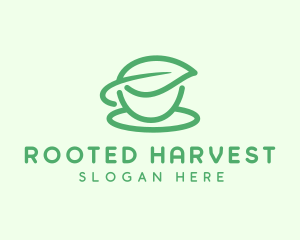 Green Herbal Tea Cup logo design