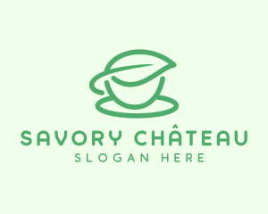 Green Herbal Tea Cup logo design