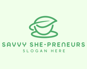 Green Herbal Tea Cup logo design