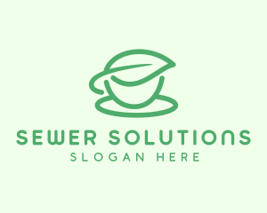 Green Herbal Tea Cup logo design