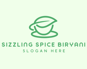 Green Herbal Tea Cup logo design