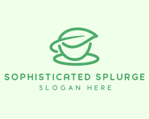 Green Herbal Tea Cup logo design