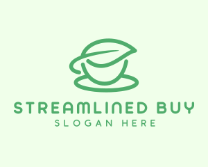 Green Herbal Tea Cup logo design