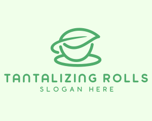 Green Herbal Tea Cup logo design