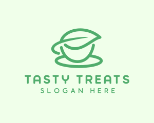 Green Herbal Tea Cup logo design