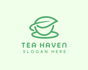 Green Herbal Tea Cup logo design