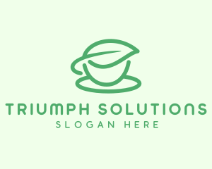 Green Herbal Tea Cup logo design