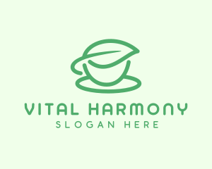 Green Herbal Tea Cup logo design