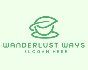 Green Herbal Tea Cup logo design