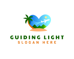 Heart Island Vacation logo design