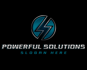 Electric Thunderbolt Lightning logo design