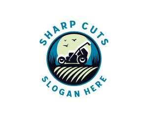 Lawn Mower Grass Cutting logo design