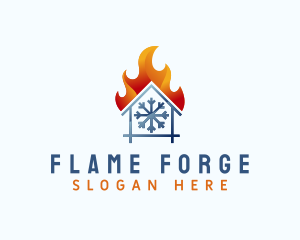 Snowflake House Fire logo design