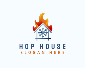 Snowflake House Fire logo design