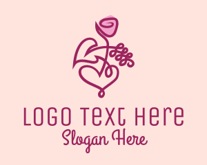 Minimalist Rose Floral  logo design