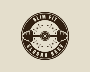 Bodybuilding Barbell Gym logo design